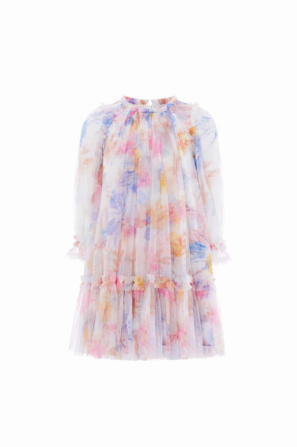 NonIrritatingTags AntiOdor Mariannes Floral Long Sleeve Kids Dress