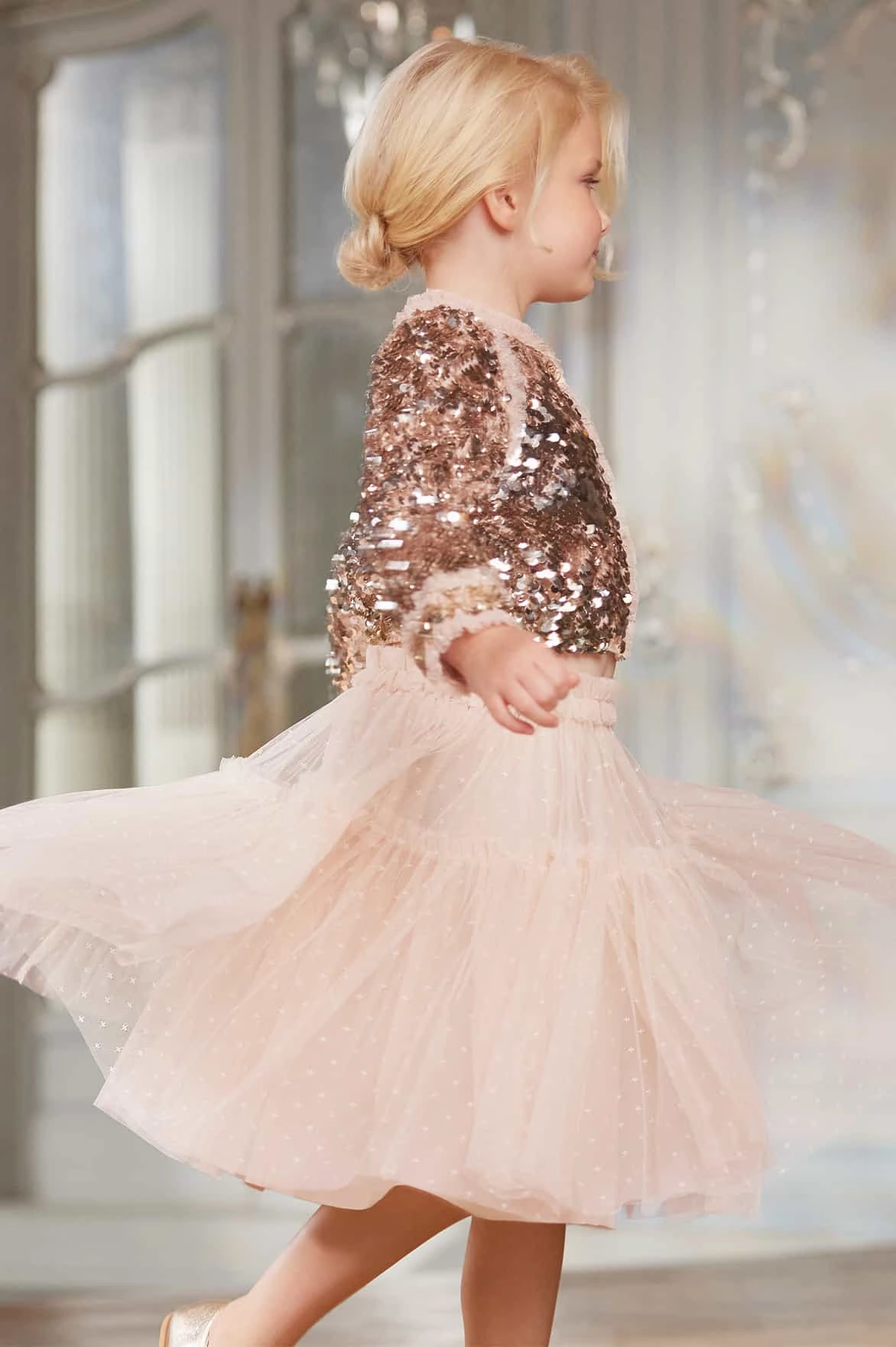 Tulle Kids Skirt Stretch Weave Construction
