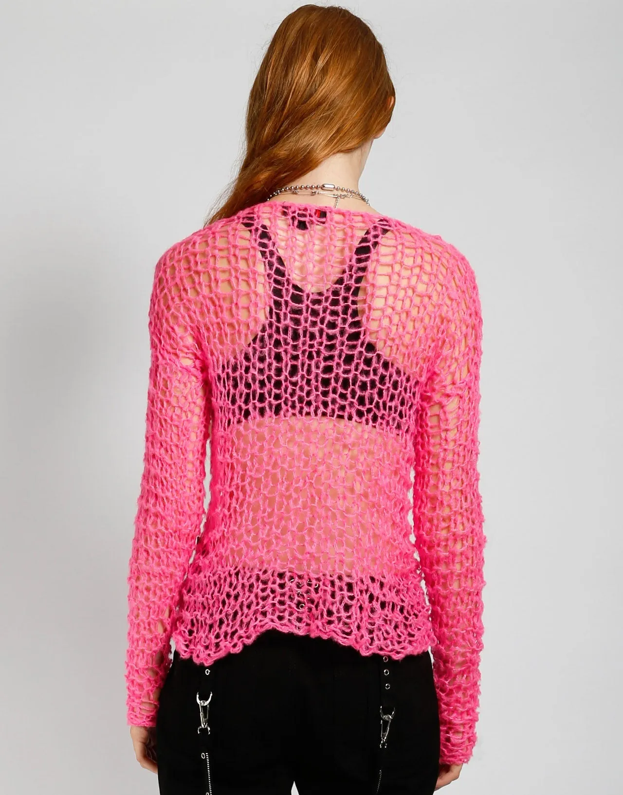 Durable Fiber Blend HOLY PUNK SWEATER PINK