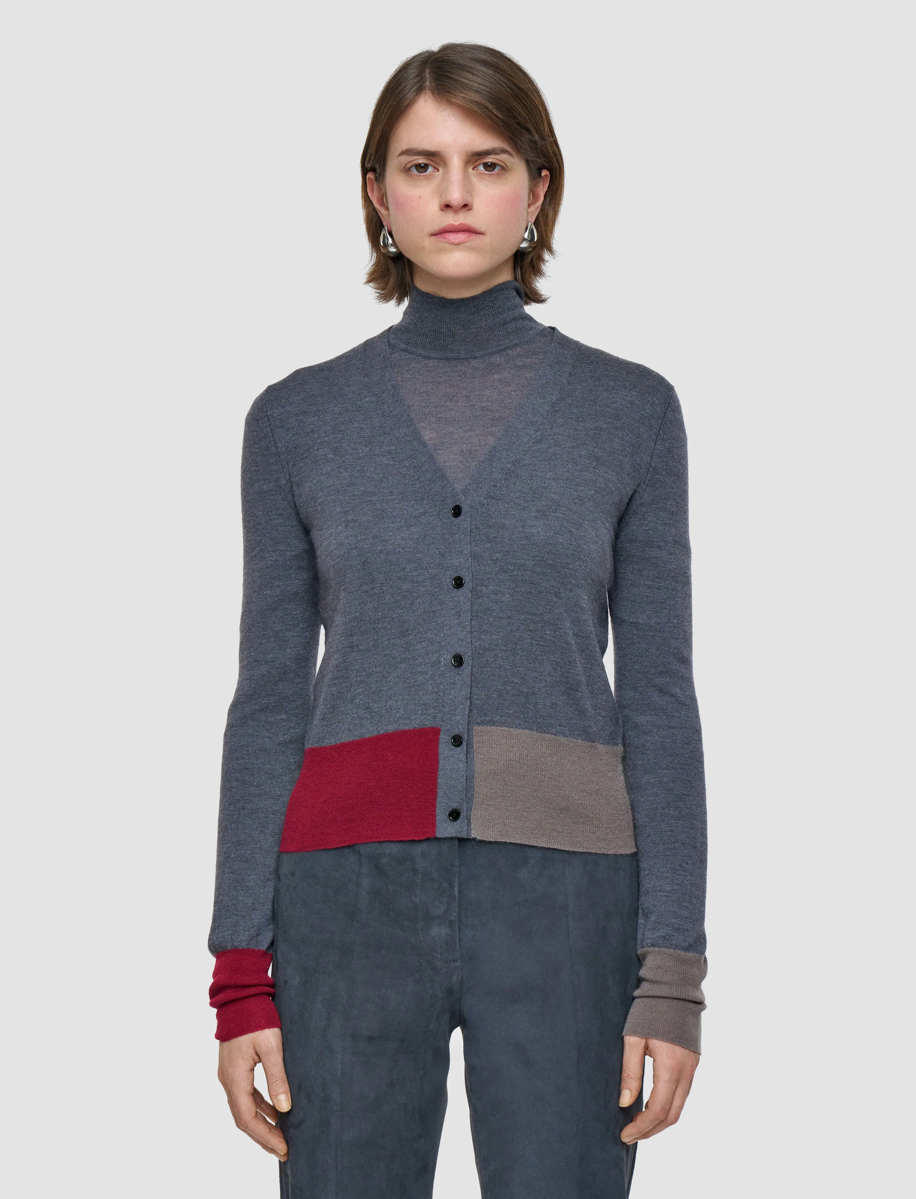 Non Chafing Seams Drop Shoulder Style Overlay Cashair Cardigan