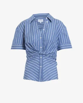 Four Way Stretch Fabric CrewNeck Oakley Stripe Top