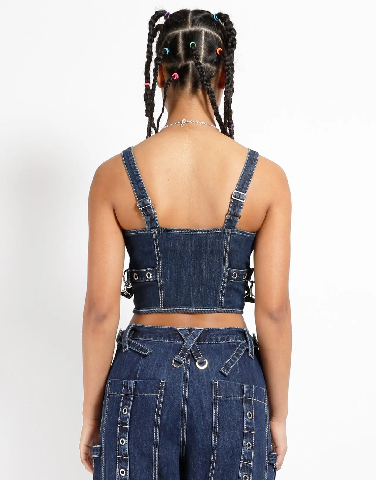 DENIM EVER READY CORSET Biodegradable Fiber Retro Style