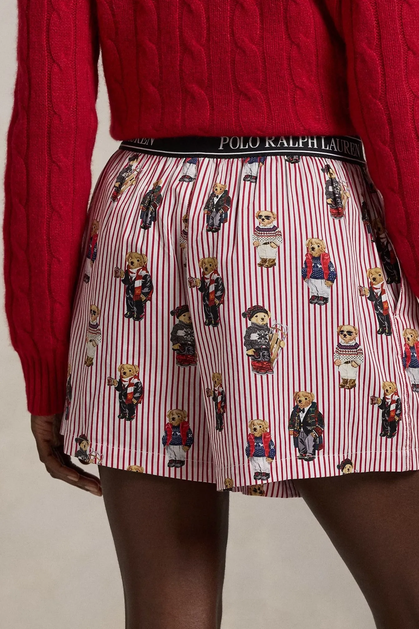 MeshPanel Polo Bear Striped Cotton Boxer