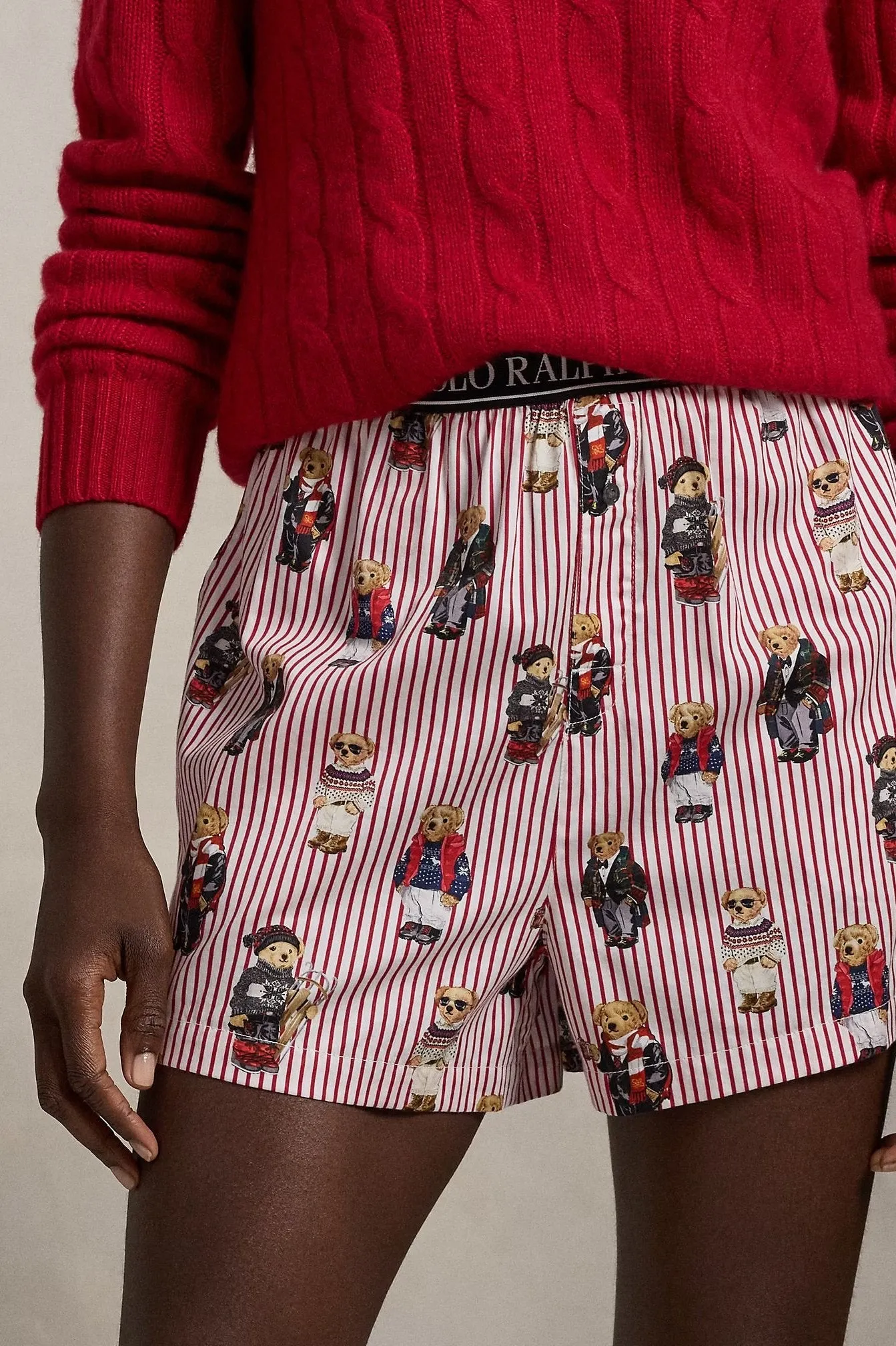 Quick Release Fasteners Hydrophobic Surface Treatment Polo Bear Striped Cotton Boxer