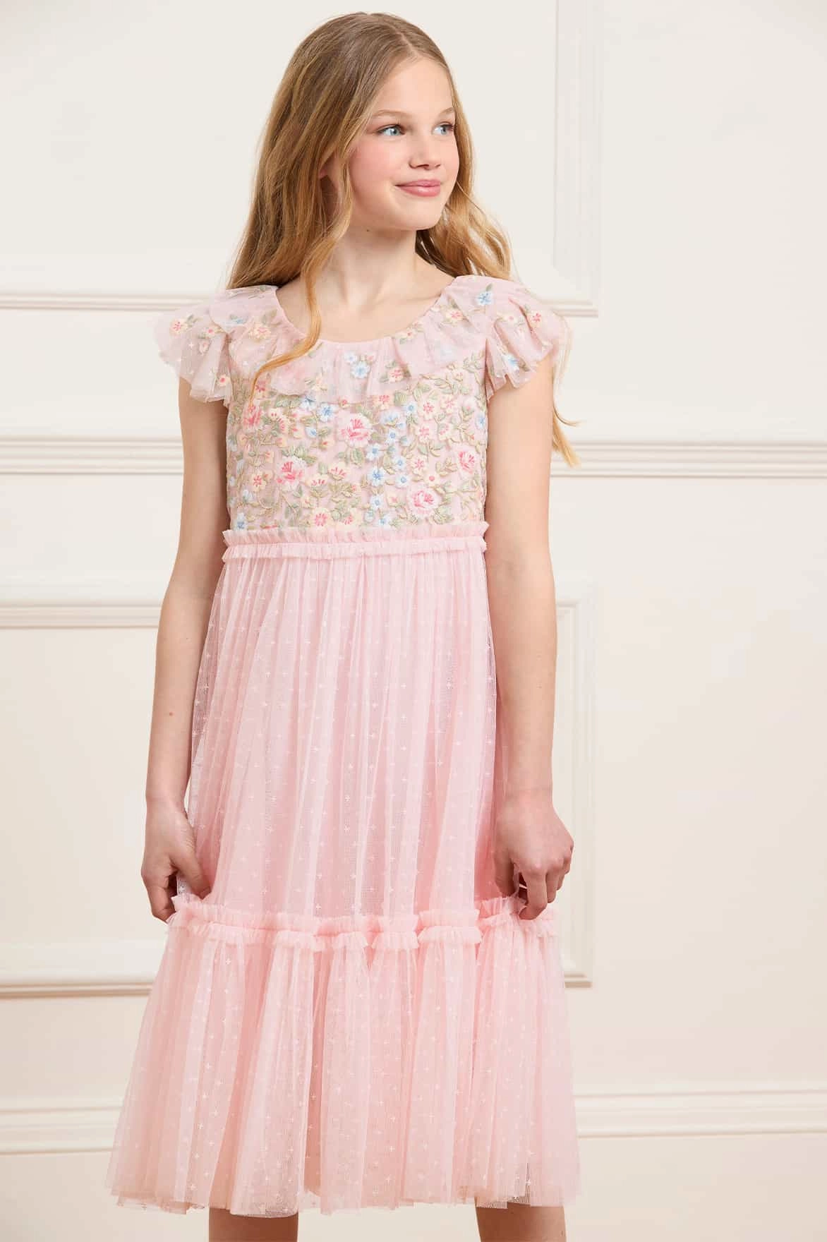 Antoinettes Floral Bodice Kids Dress NonChafingTrim