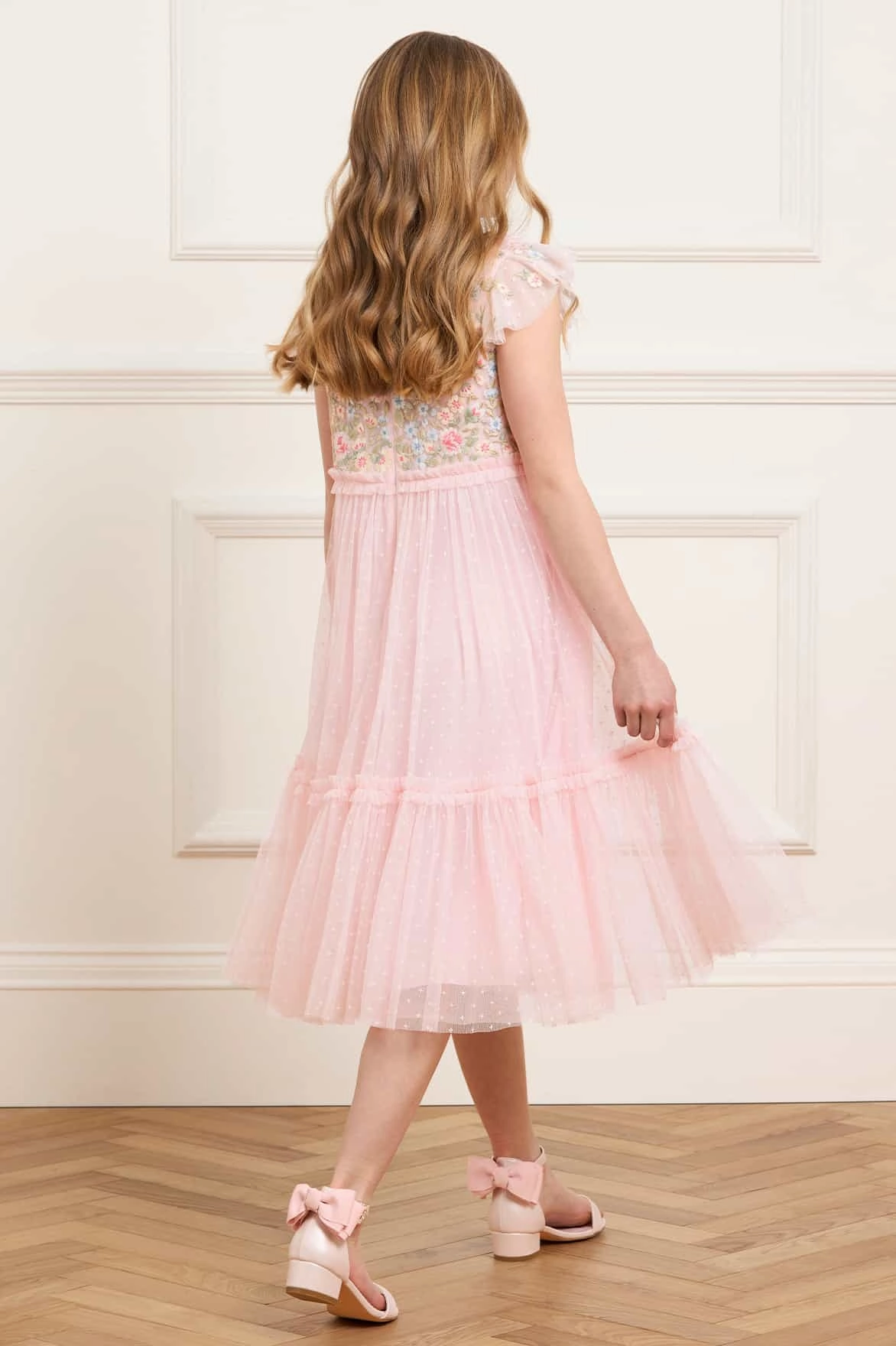 Sweat Absorbent Inner Layer Antoinettes Floral Bodice Kids Dress