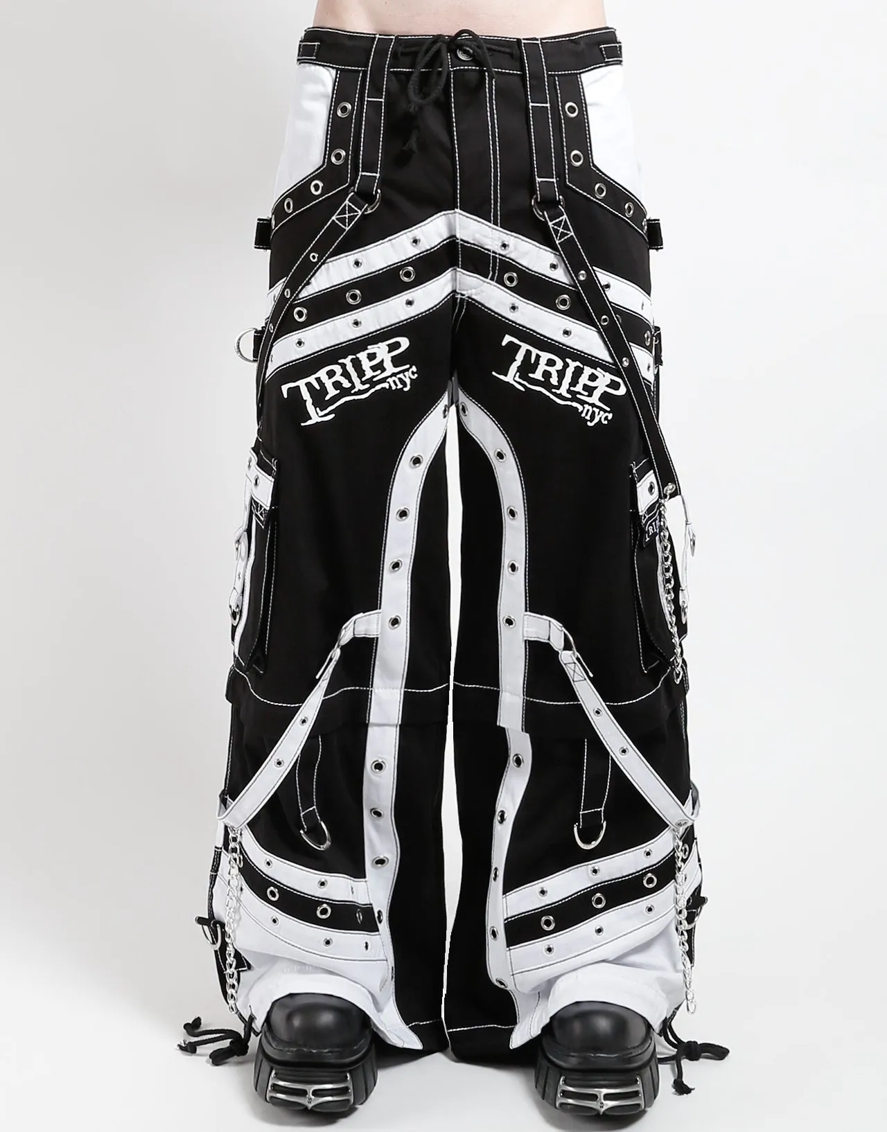 High-rise waist OFF TRACK PANT BLACK/WHITE