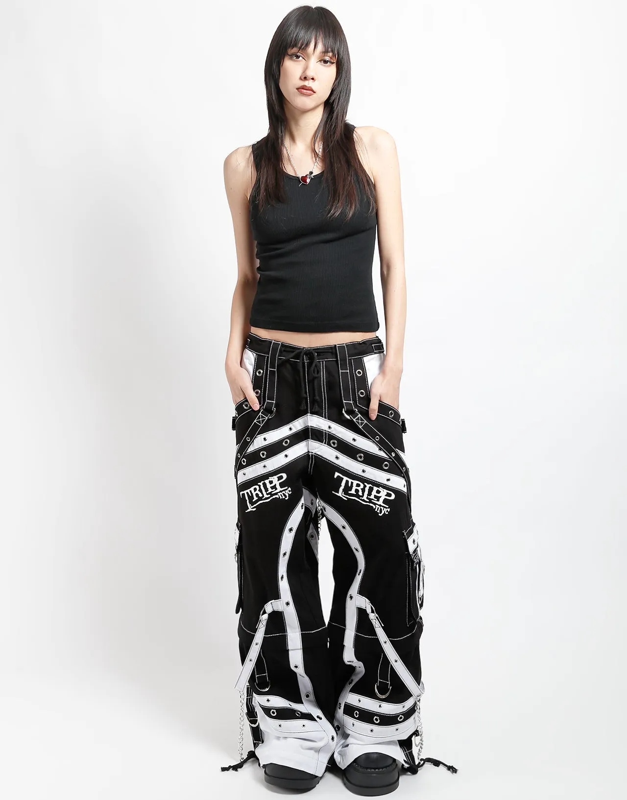 OFF TRACK PANT BLACK/WHITE MoistureWickingLining Comfy All-Day