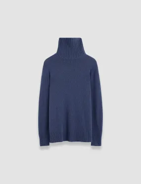 Simple Wear Open Cashmere High Neck Jumper