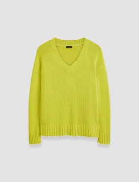 Modern Silhouette Seasonal Trend Open Cashmere V Neck Jumper