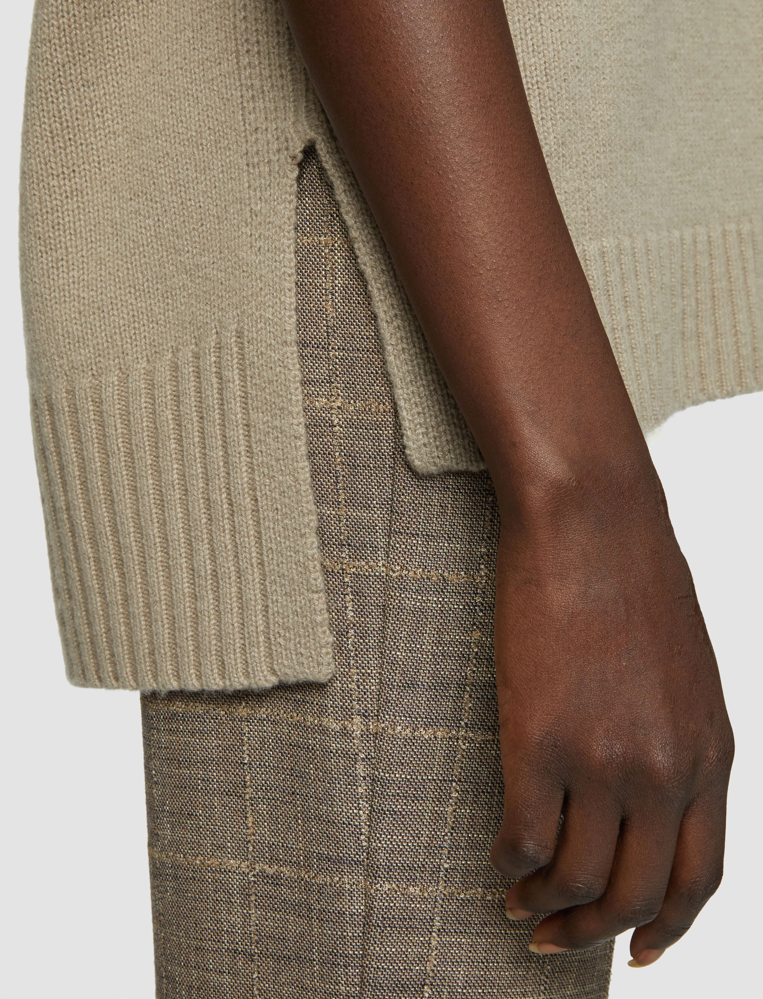 Lightweight texture Open Cashmere Vest