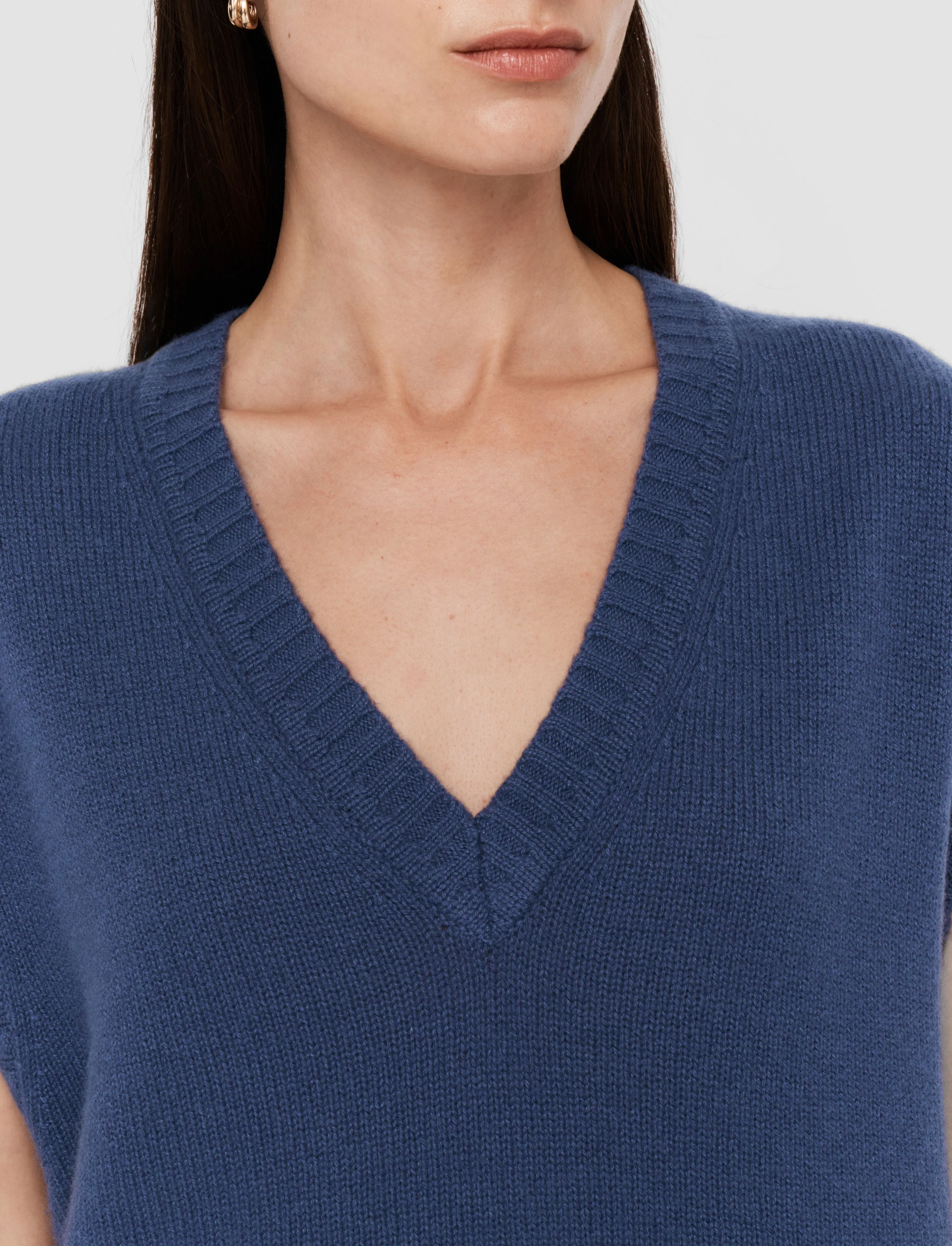 Open Cashmere Vest Waffle Knit Texture