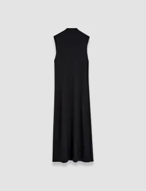 Layered Look Gradient Stitch High Neck Dress
