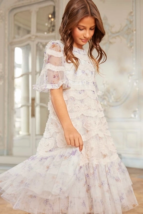 Ophelia Ditsy Ingrid Kids Dress Hidden Zipper Closure