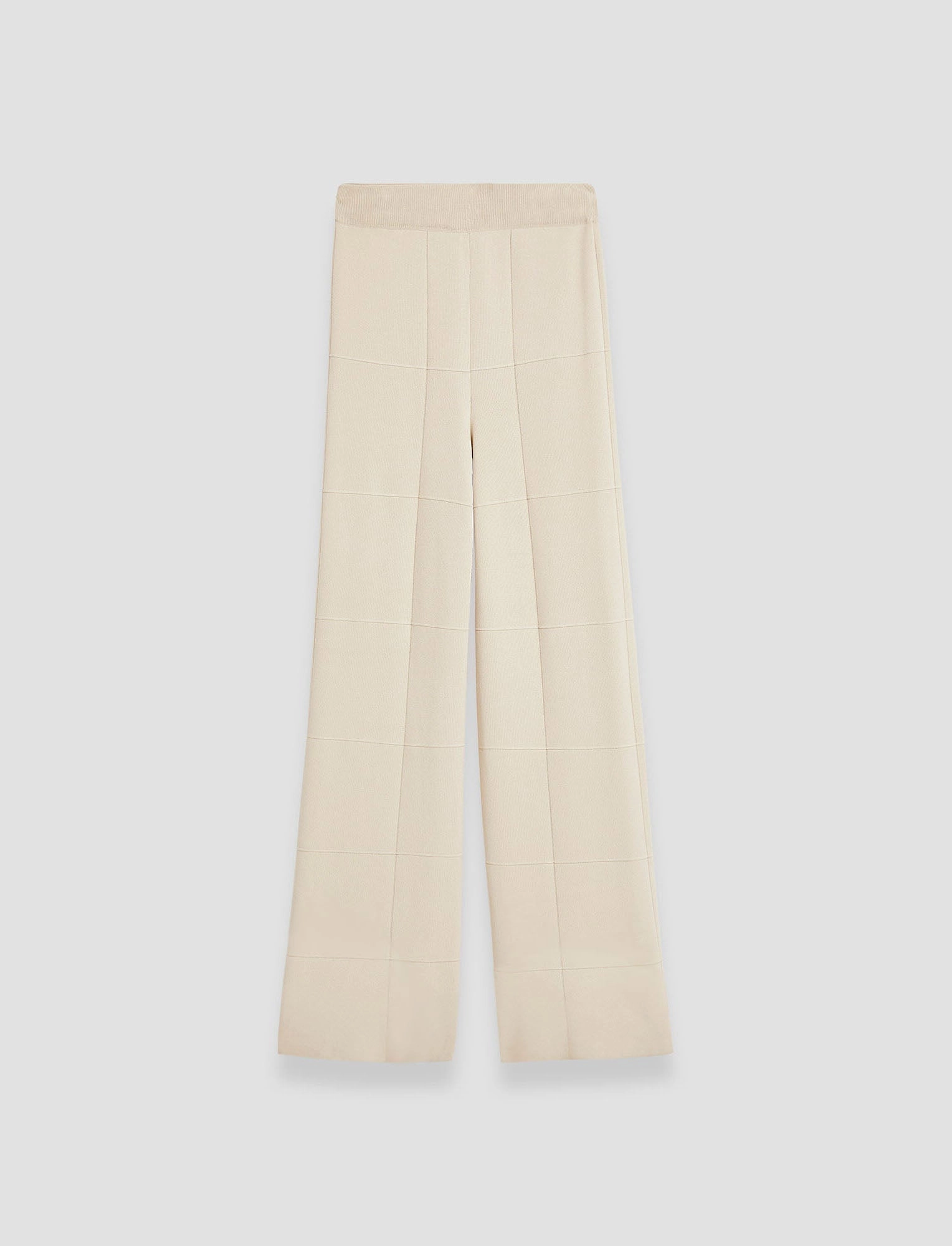 Bonded Hem Technology Grid Viscose Knitted Trousers