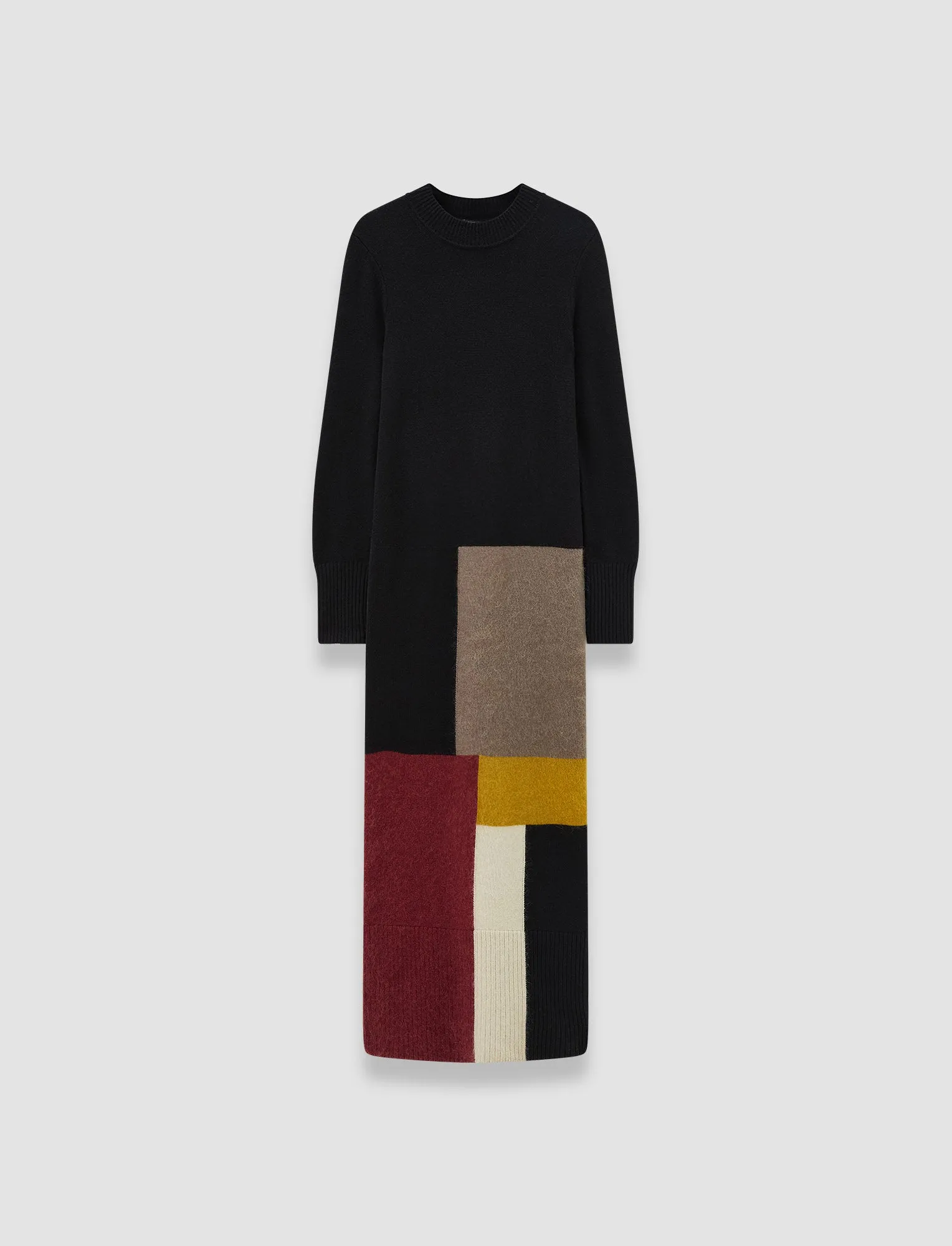 Overlay Wool Dress Friction Resistant Edging Layered Neckline