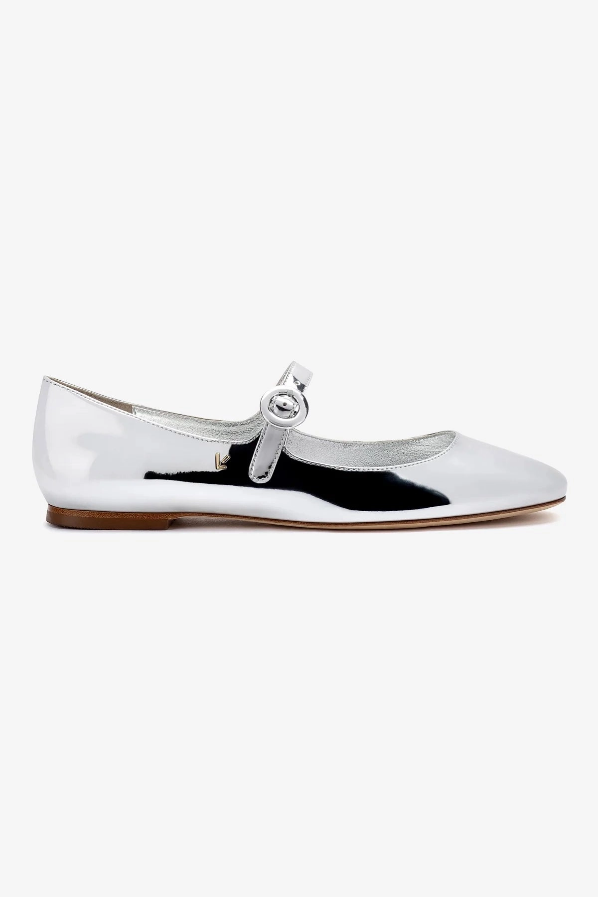 Blair Ballet Flat In Silver Specchio Icon Edge
