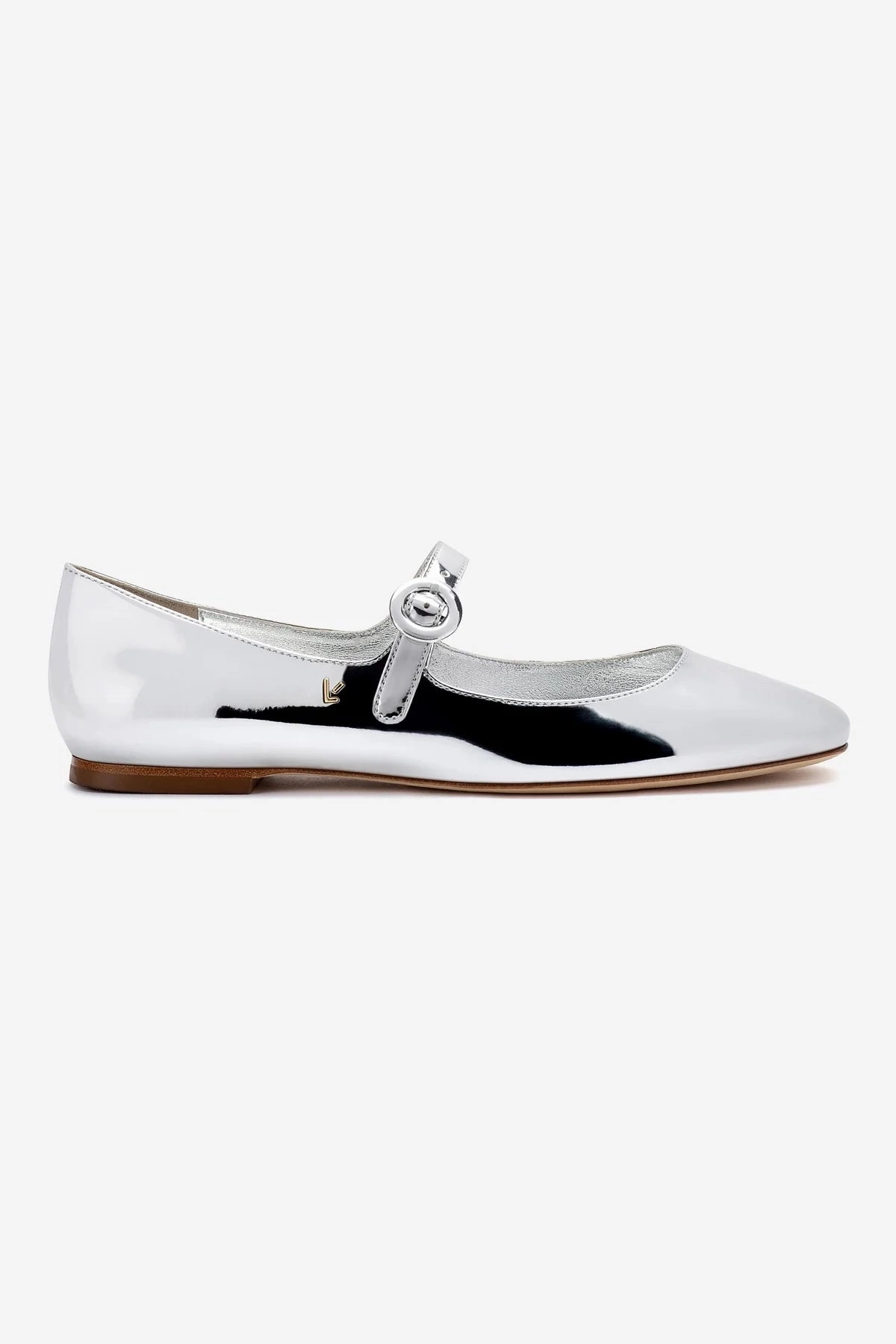 Blair Ballet Flat In Silver Specchio Ocean Walk Coastal vibe