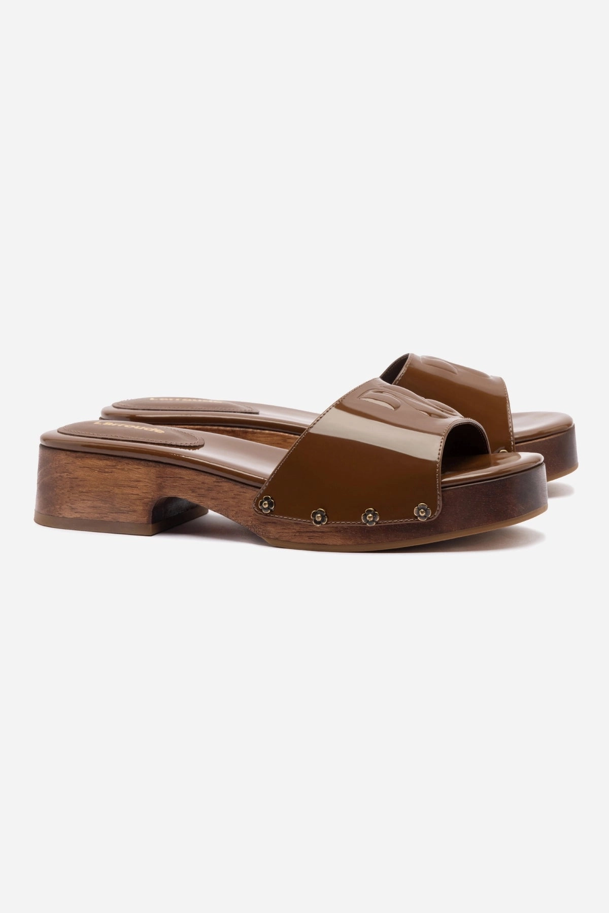Winter Warm Zuzi Mule In Burnt Umber Patent Leather