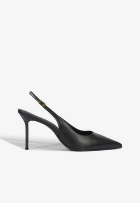 Luxe Touch Black Tie Paola Leather Pump