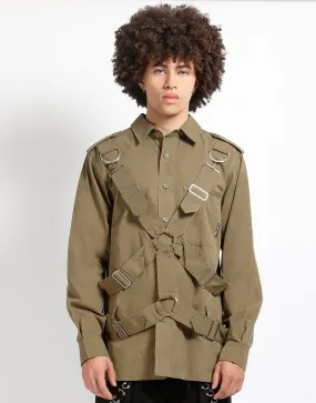 Ventilated Back Panels PARACHUTE SHIRT JACKET ARMY