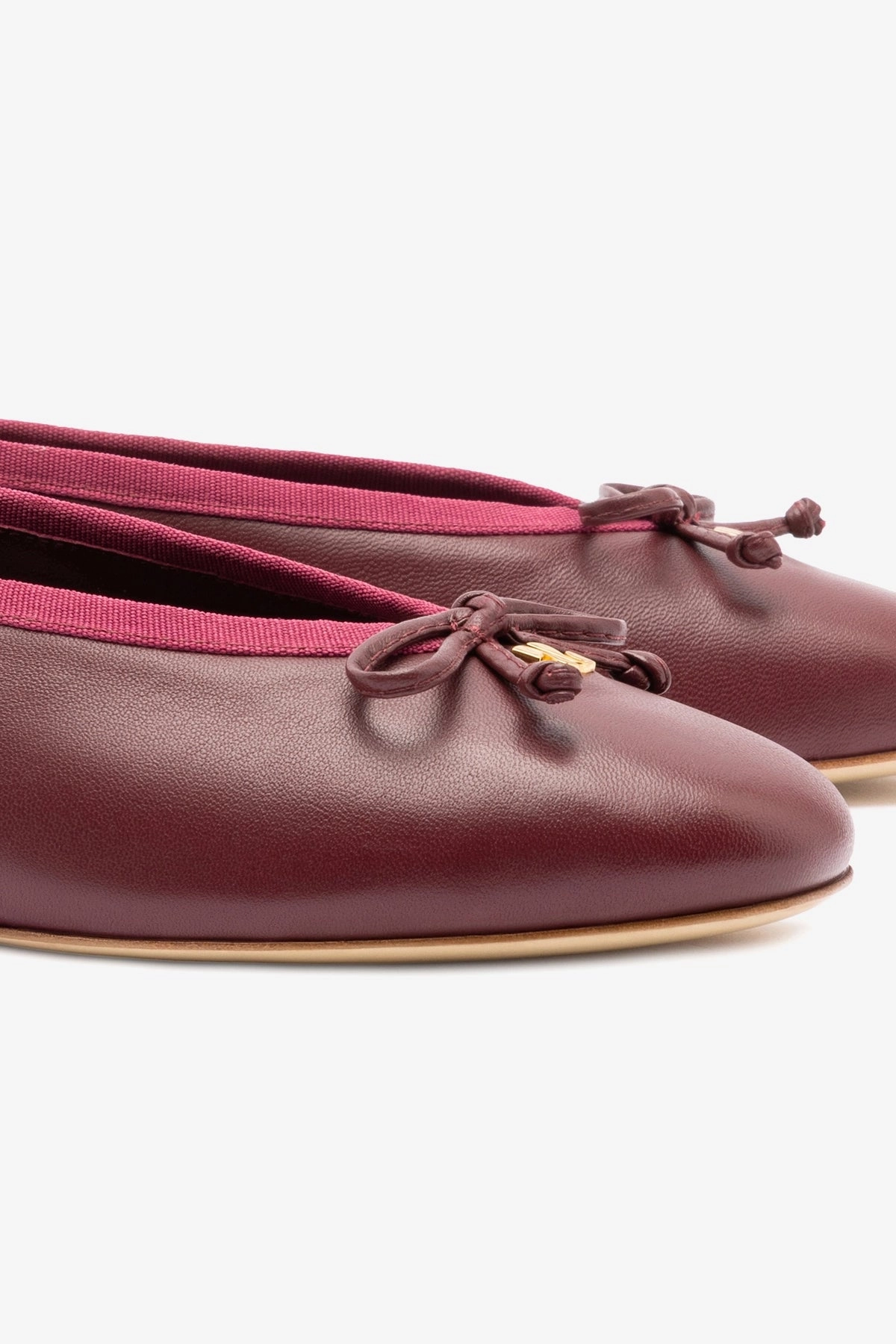 Step Tall Long Lasting Outsole Durability Pavlova Ballet Flat In Burgundy Leather