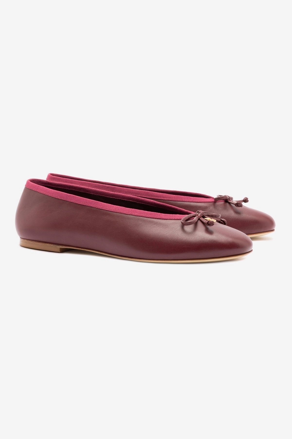 Corner Style Ventilation holes Pavlova Ballet Flat In Burgundy Leather