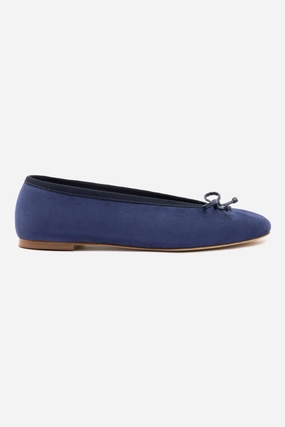 Queen Fit Pavlova Ballet Flat In Indigo Suede
