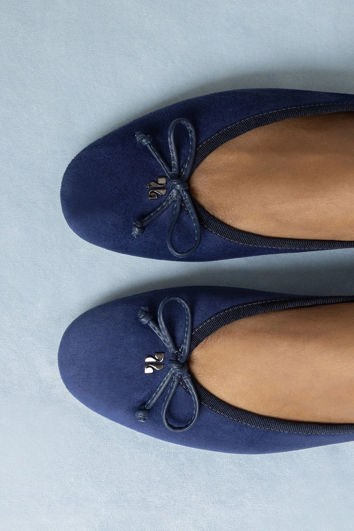 Pavlova Ballet Flat In Indigo Suede Multi Directional Tread Pattern
