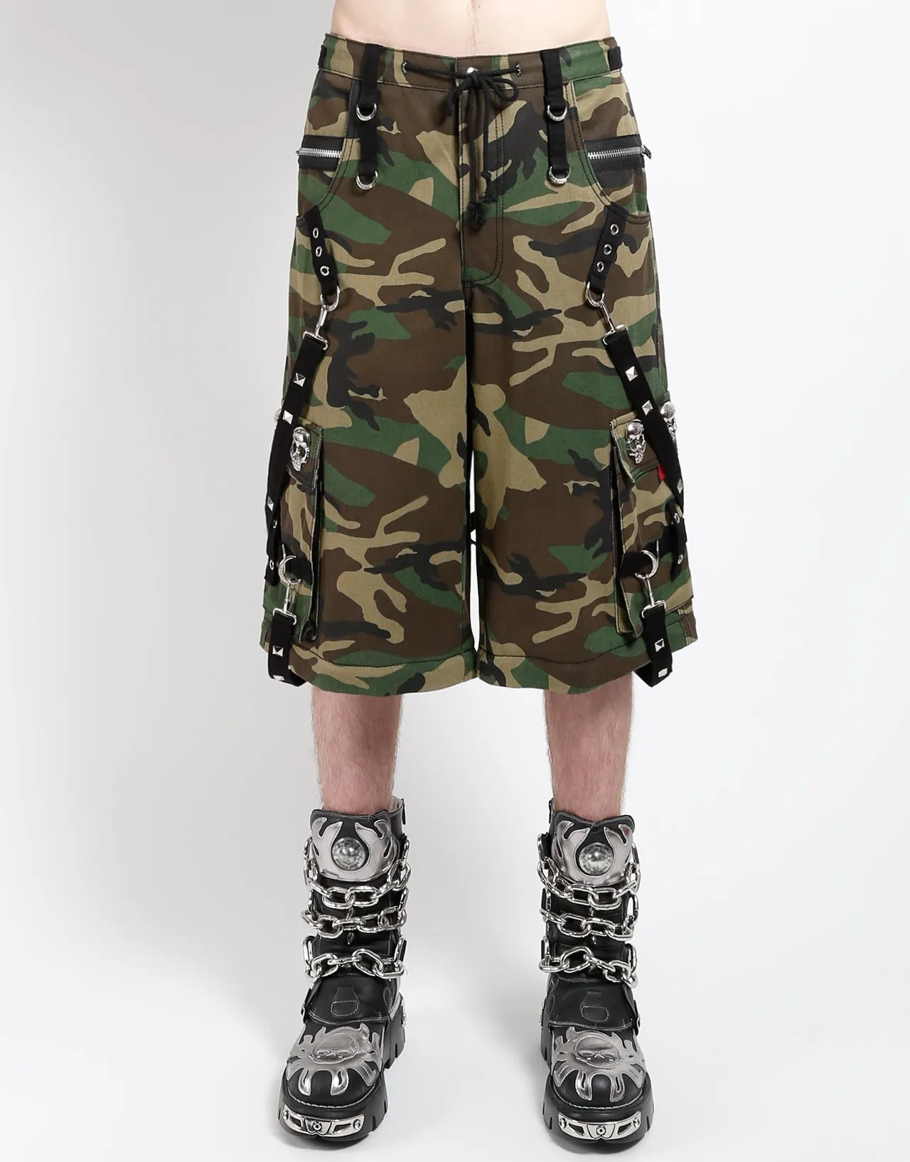 SKULL DENIM STUD PANT CAMO Low-rise style Quick Fit Design