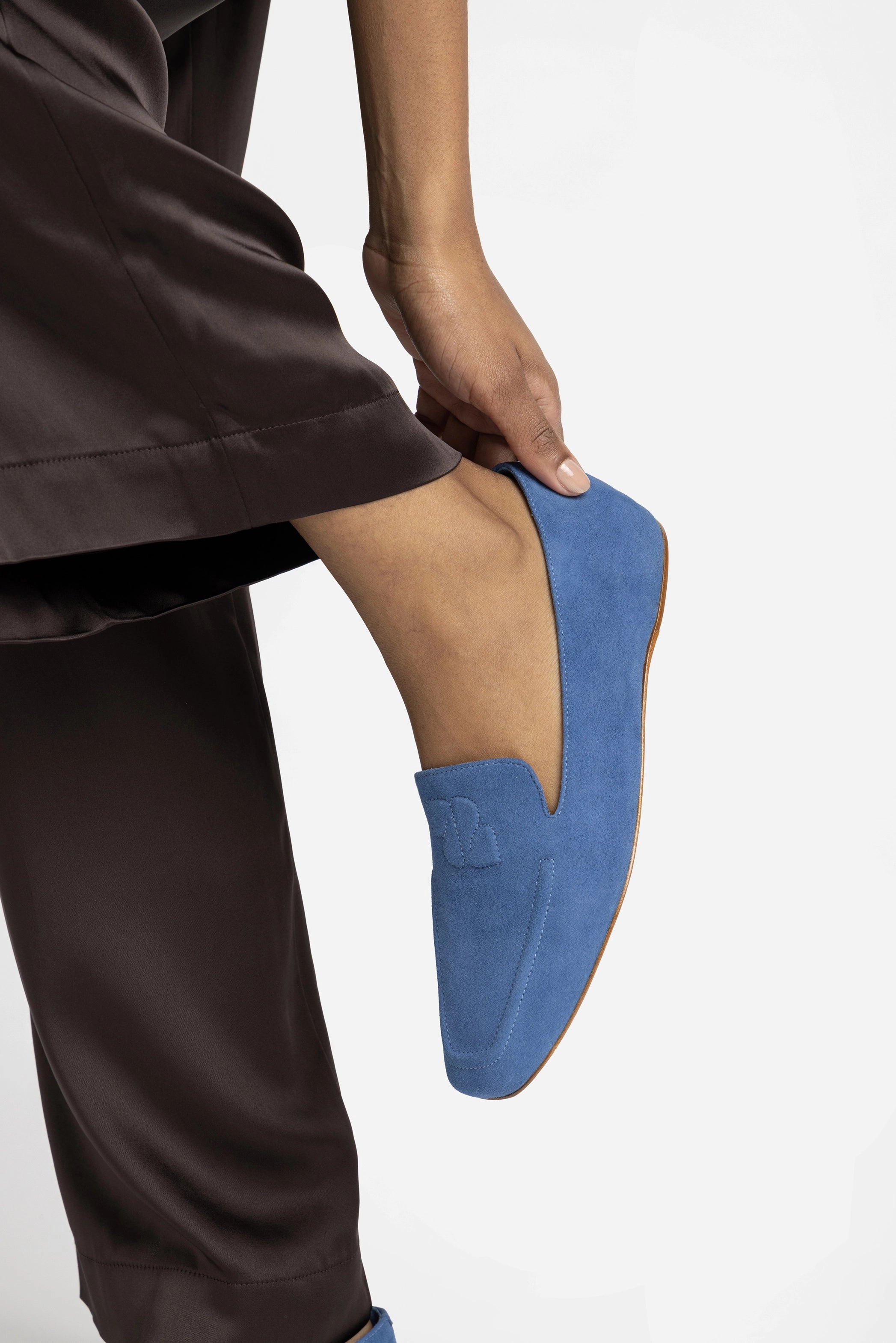 Penny Loafer In Blue Stoned Suede Long Walk