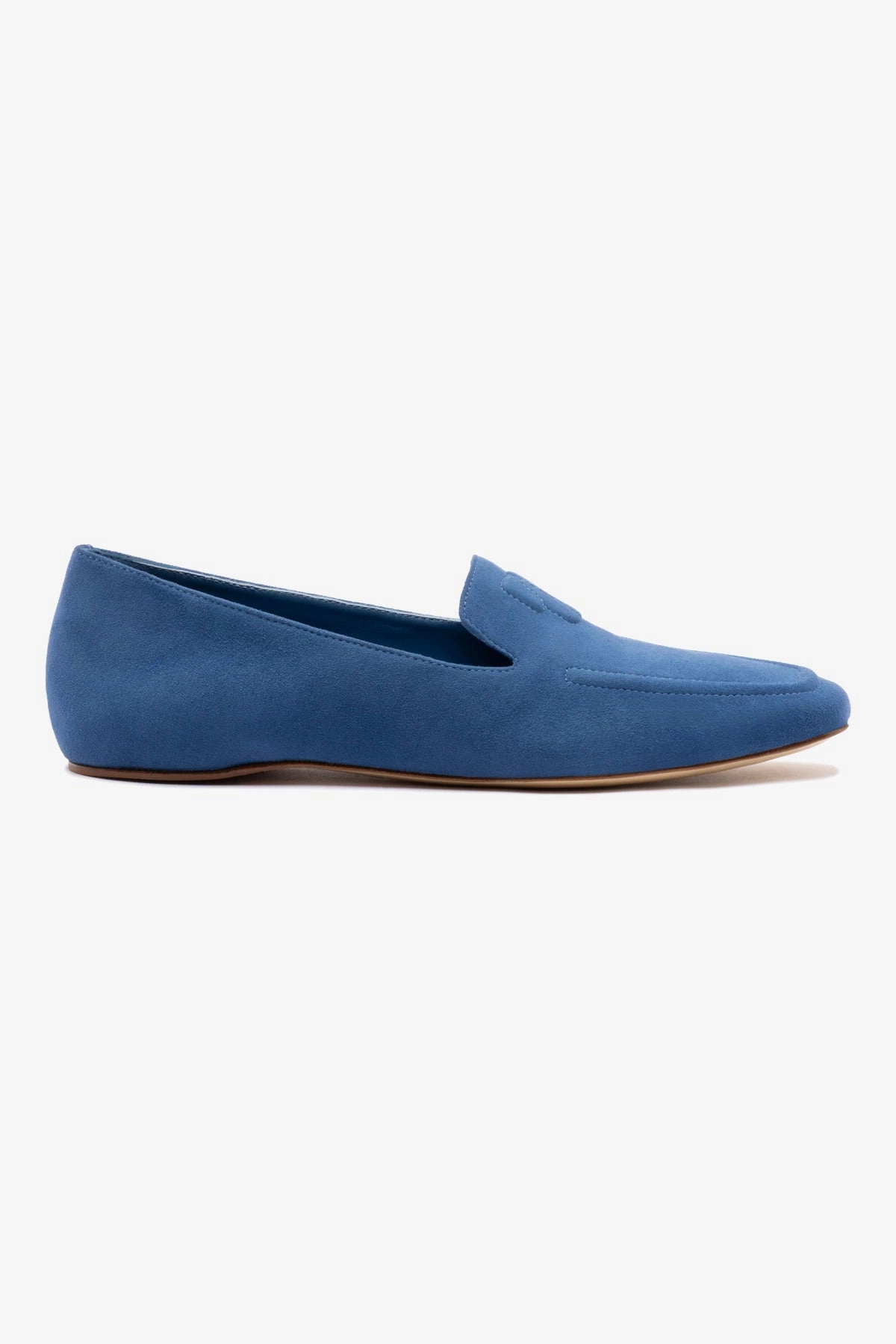 Lightweight Midsole Penny Loafer In Blue Stoned Suede