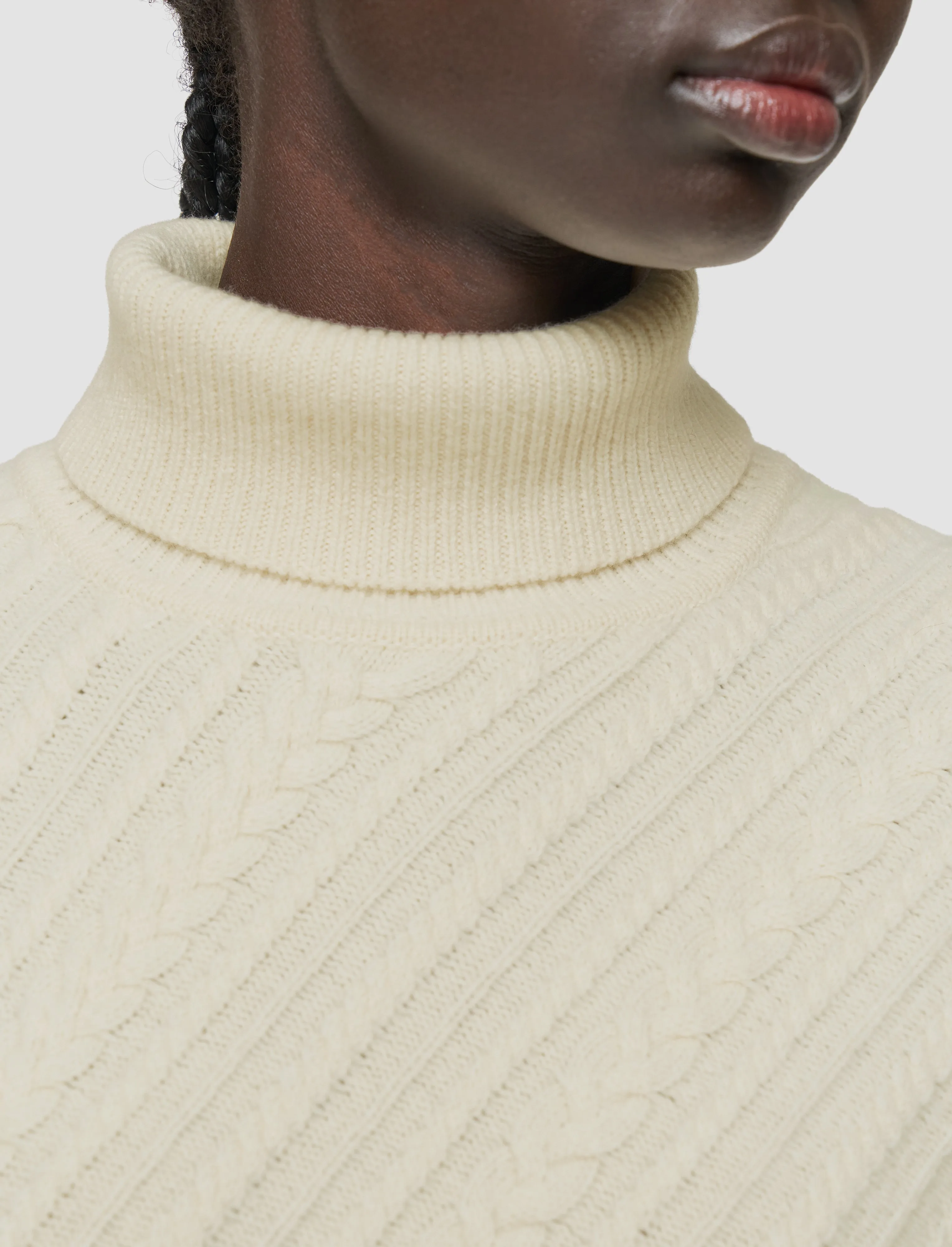 Cable Knit Wool Jumper Circular Knit