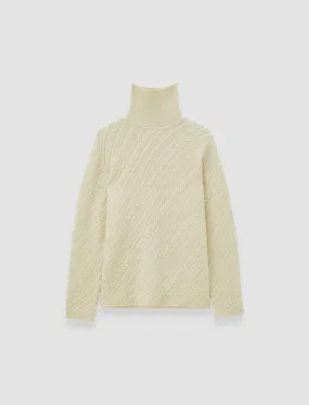 Cable Knit Wool Jumper Lightweight Thermal Weave Under Cover