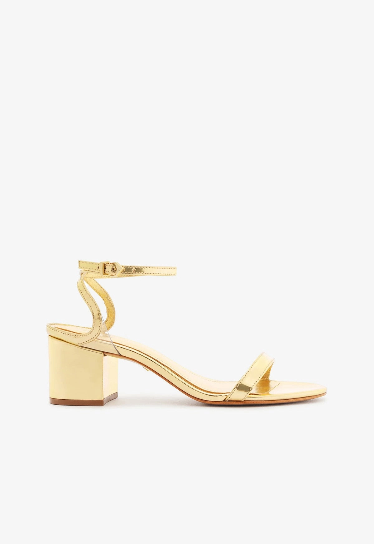 New In Skye Mid Block Specchio Leather Sandal