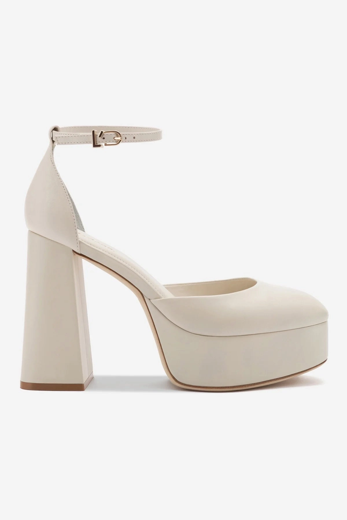 Ari Pump In Ivory Leather London Cool Mesh Upper