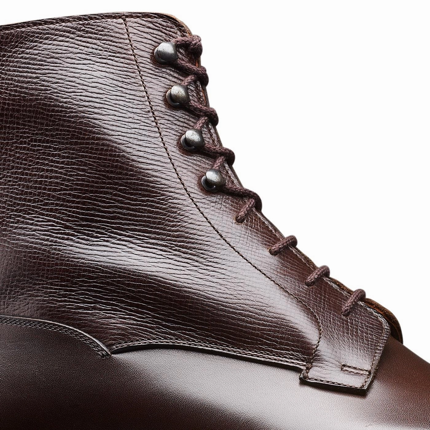 Perth Coffee Antique Calf & Dark Brown Willow Grain Kind Glow