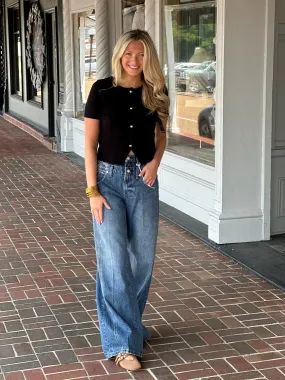 Pistola Caleb High Rise Stacked Waist Jean in Echo Everyday Shopping Day Clean Lines