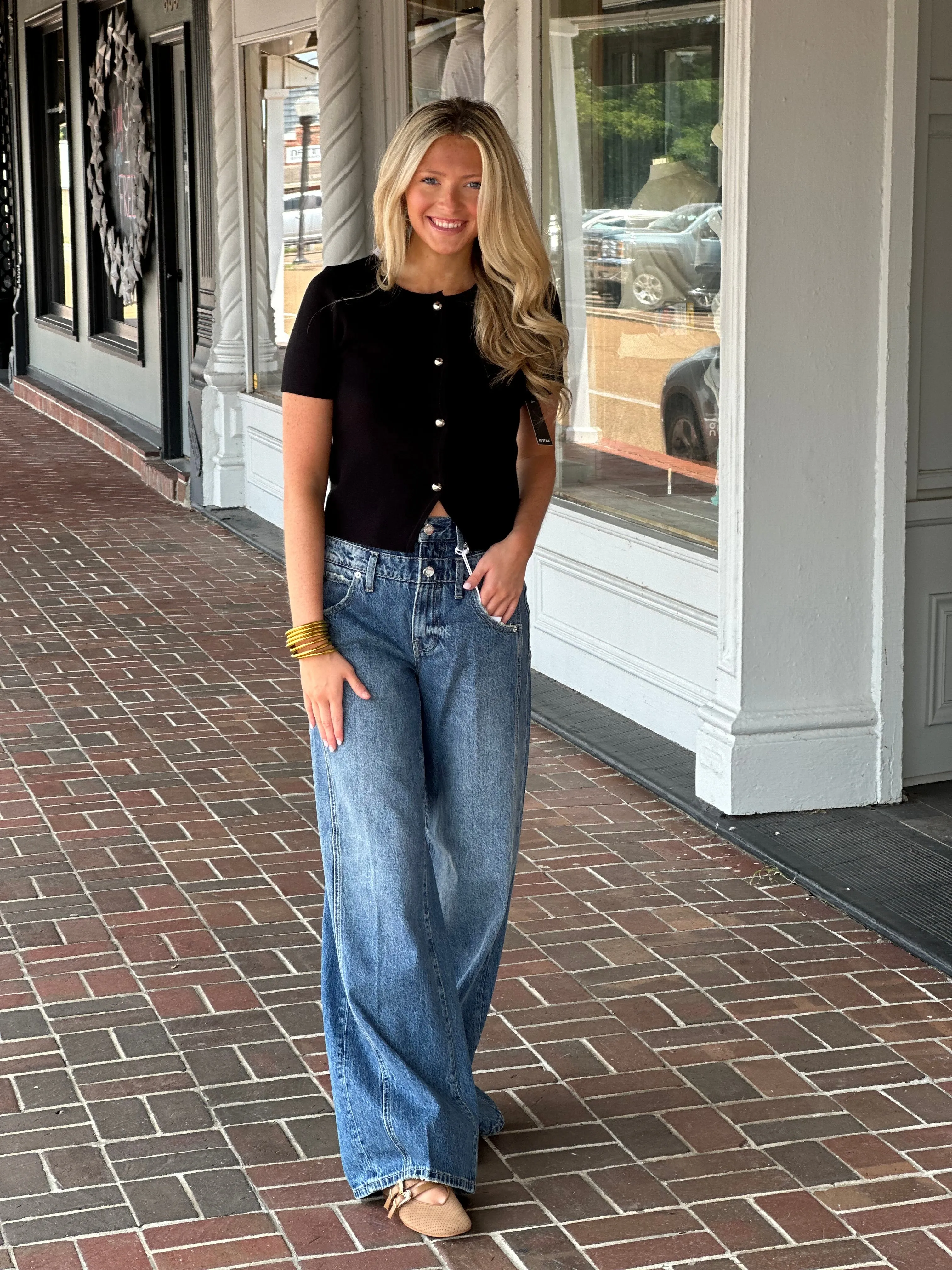 Pistola Caleb High Rise Stacked Waist Jean in Echo Soft Eco Friendly