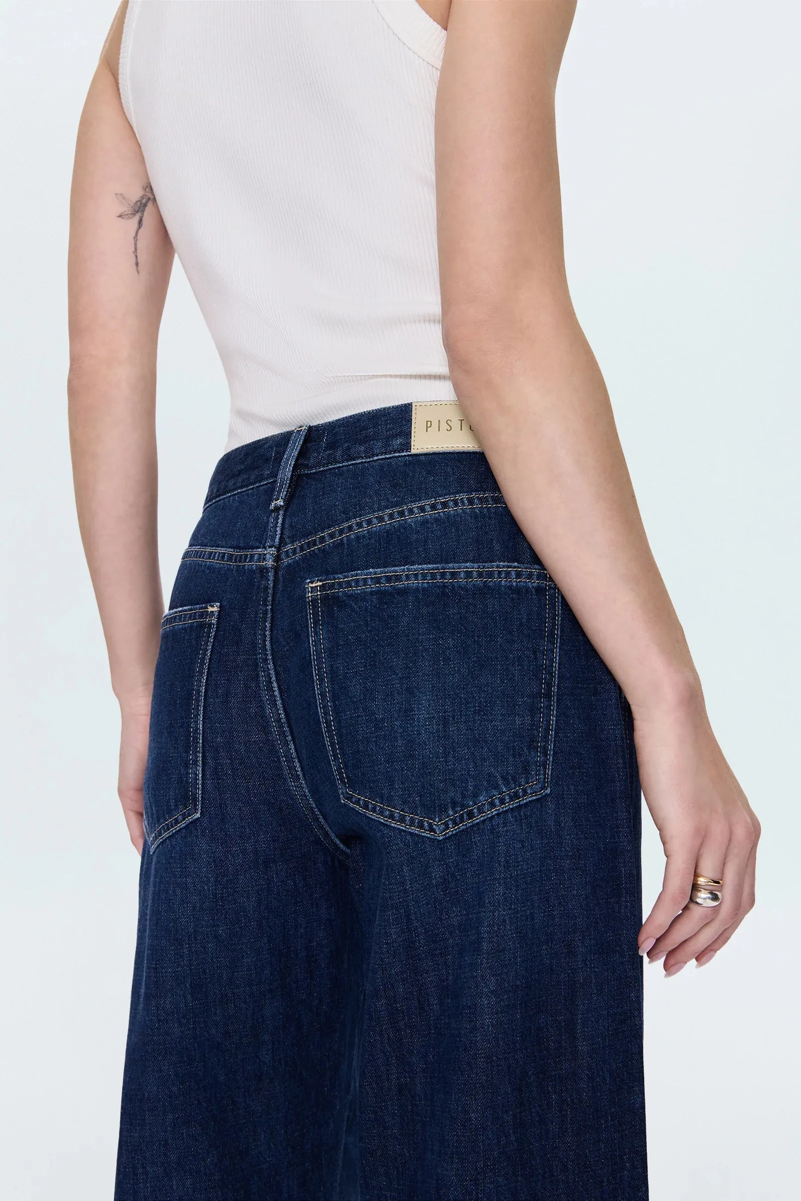 Pistola Kacey Mid Rise Cuffed Boyfriend Jean in Cultivate Beach Day Winter Warmth Classic Daytime Look