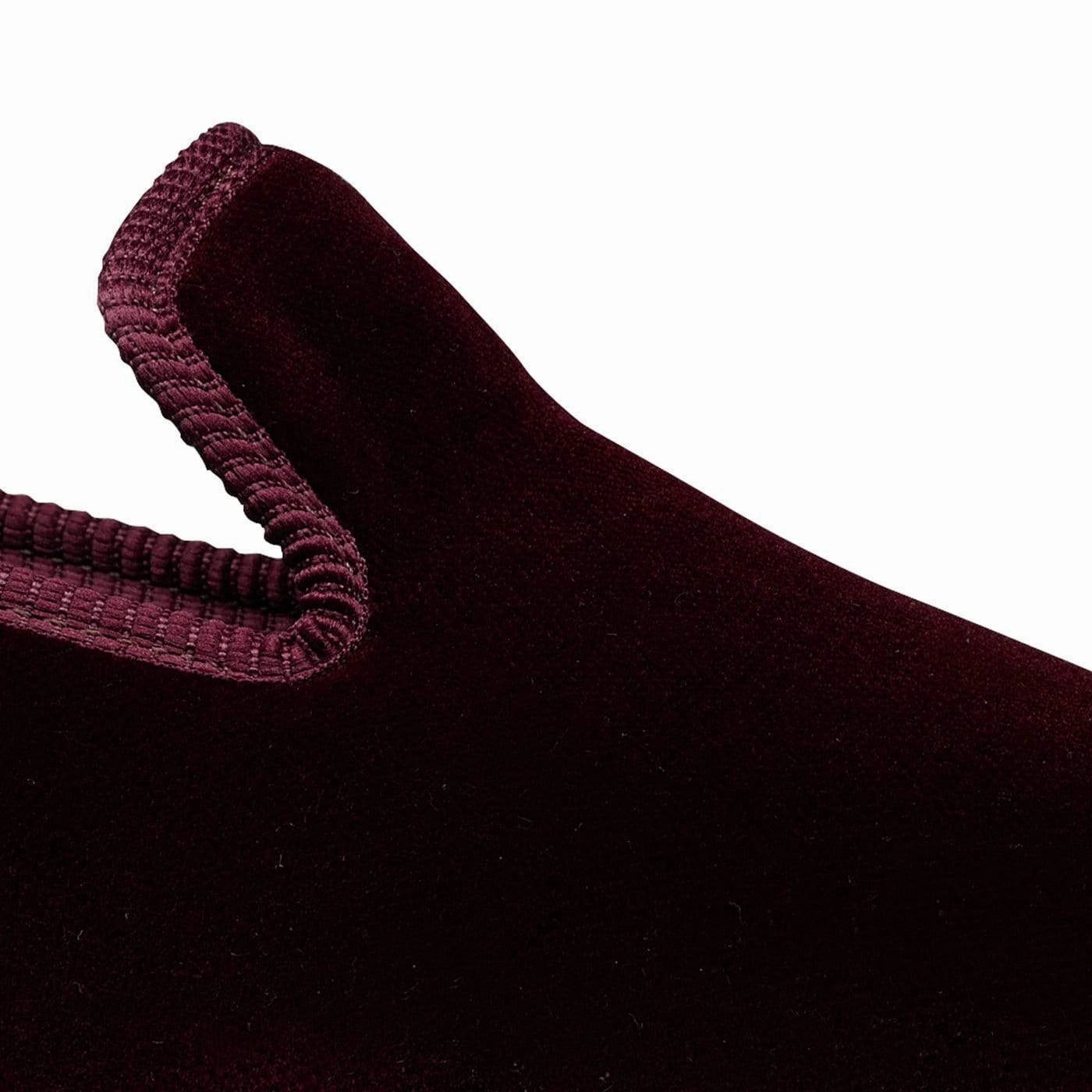 Modern Style Quick Comfort Fit Plain Albert Burgundy Velvet