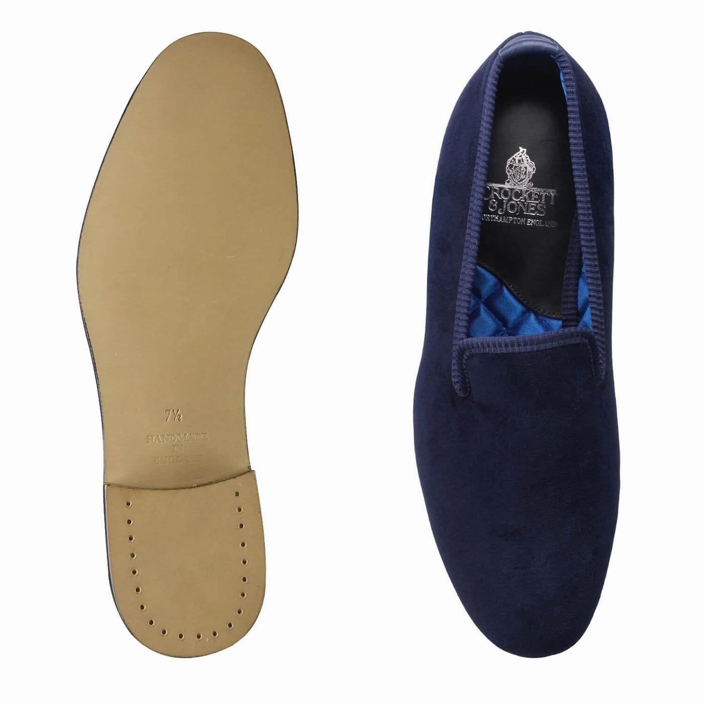 Slip On Comfort Practical Function Plain Albert Navy Velvet (Mens)