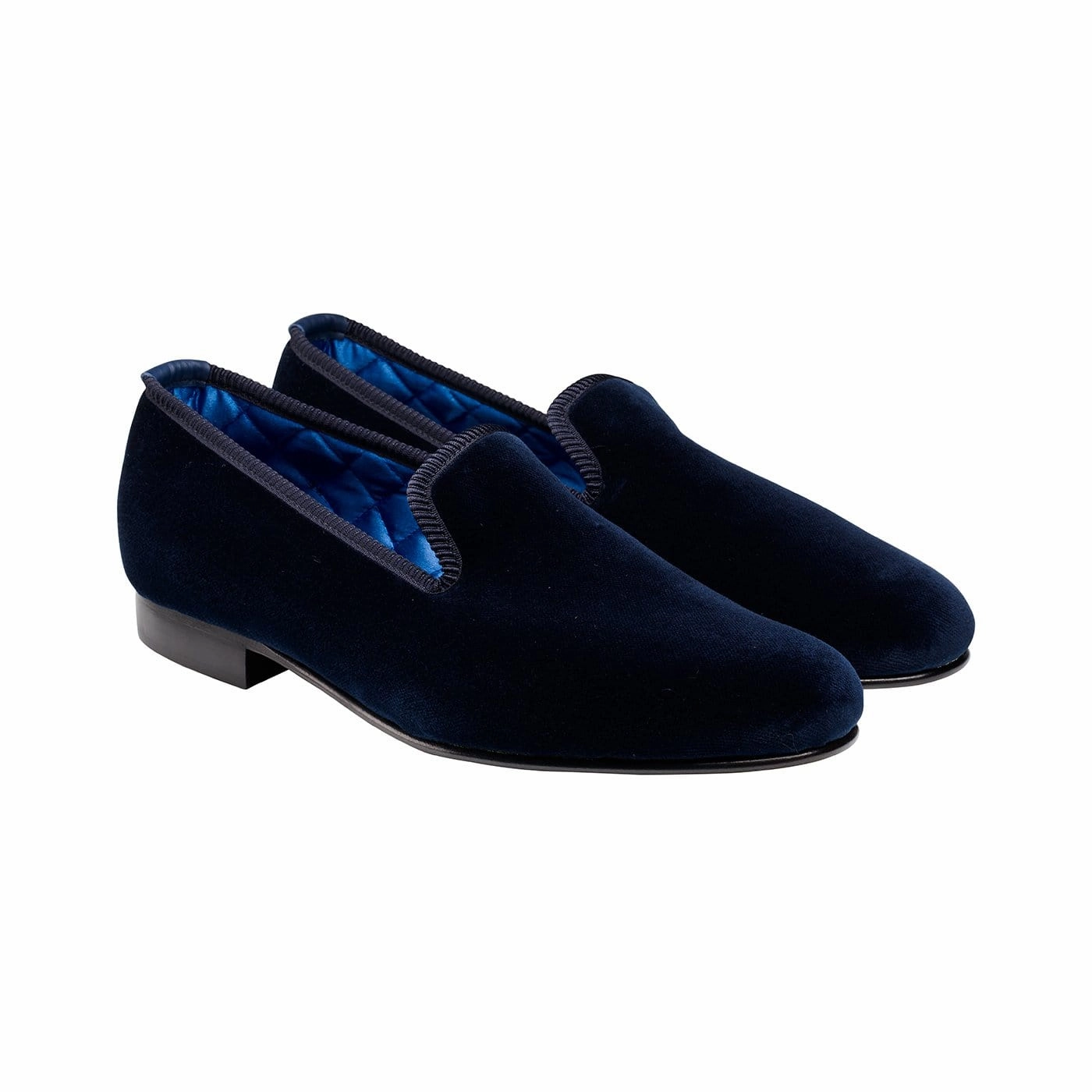 Ankle Strap Plain Albert Navy Velvet (Mens)