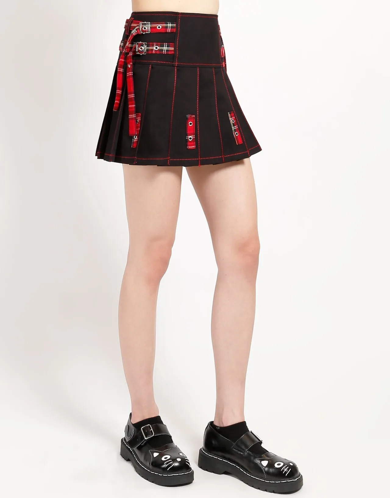 PLEATED STRAP SKIRT Office Friendly