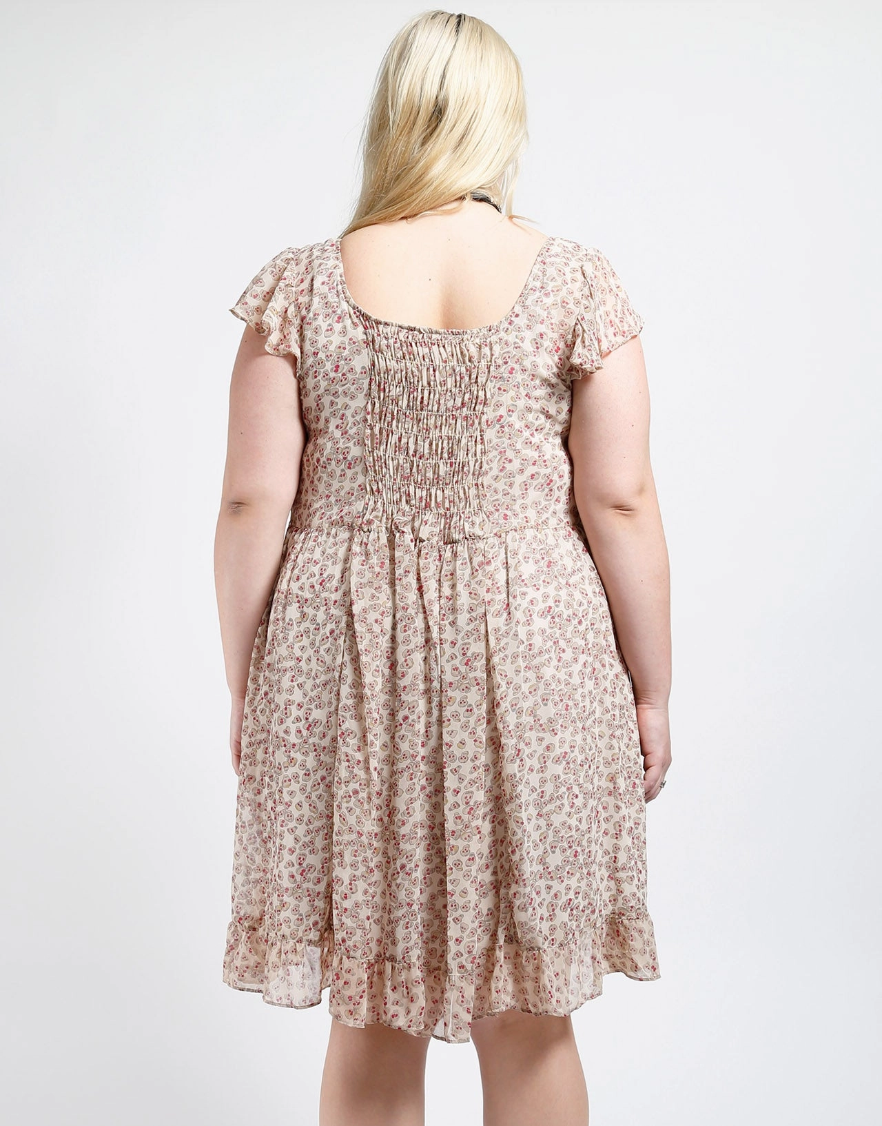 Plus Size Sookie Skull Chiffon Dress Soft Composition