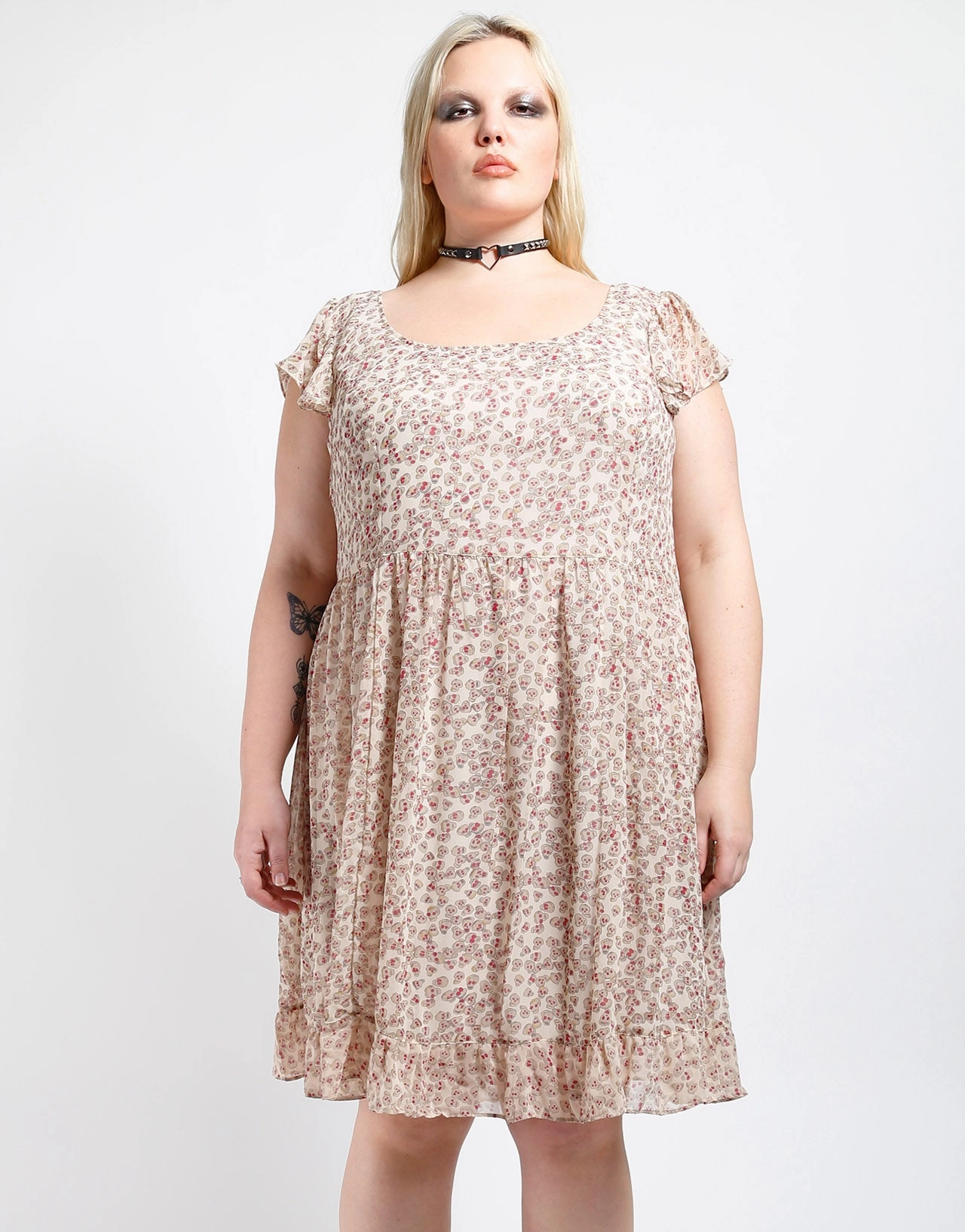 Plus Size Sookie Skull Chiffon Dress Spring Ready Easy Pretty