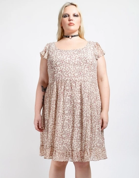countryside Relax Line Plus Size Sookie Skull Chiffon Dress