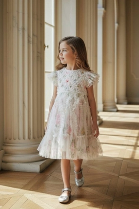 Pompadour Garden Rosella Kids Dress NonIrritatingSeams