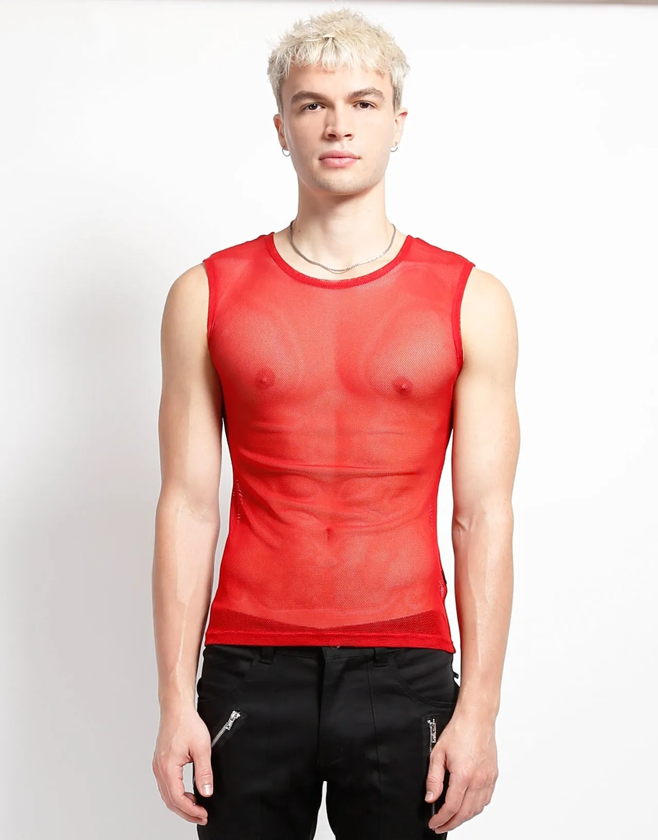 Casual Jacket MUSCLE TANK FISHNET RED