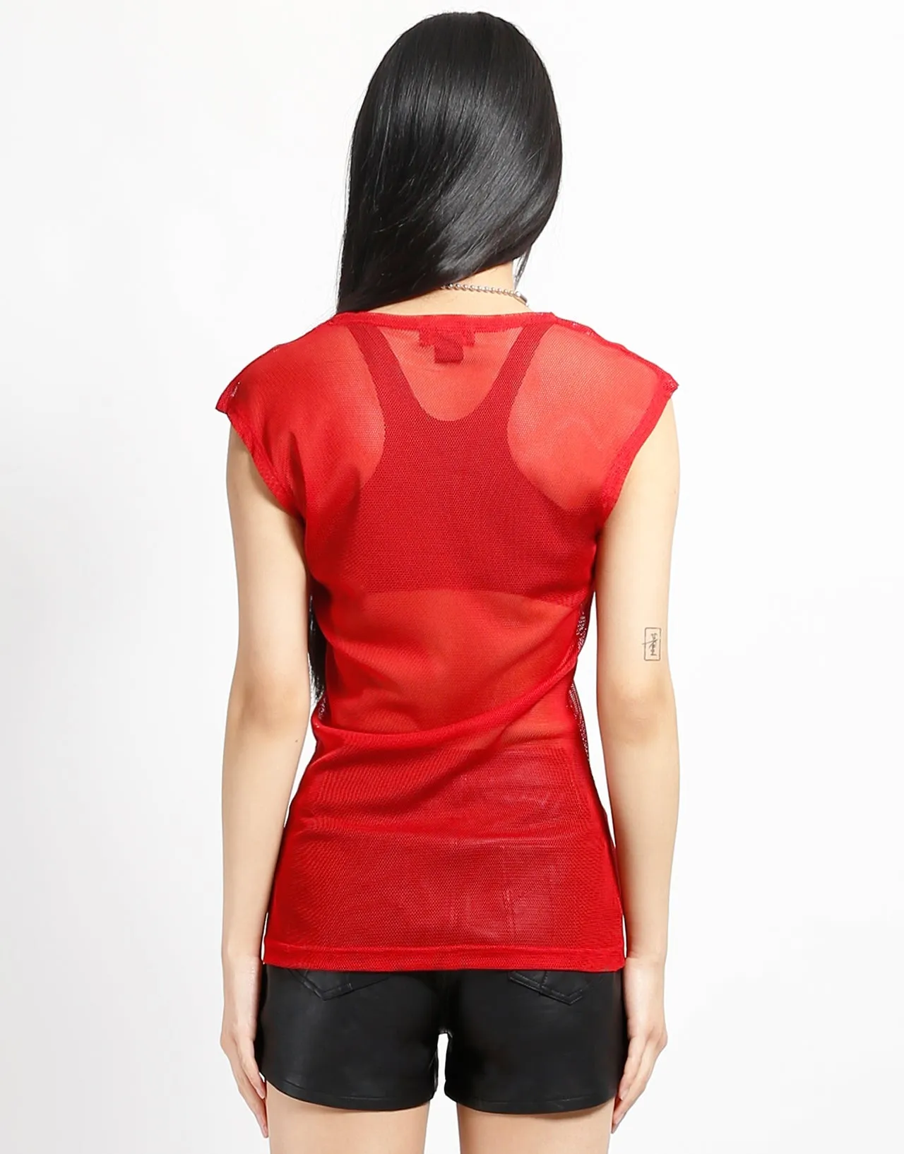 Winter Layer AbrasionResistantEdging MUSCLE TANK FISHNET RED